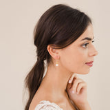 Abigail diamante and pearl drop earrings (gold) - Liberty in Love