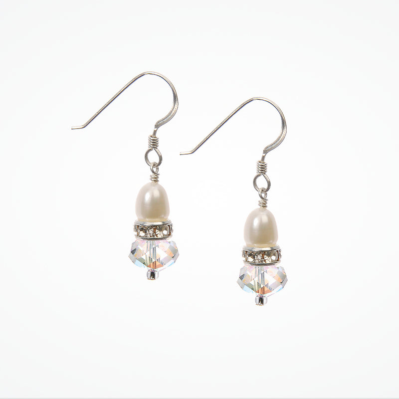 Acorn pearl and crystal drop earrings - Liberty in Love