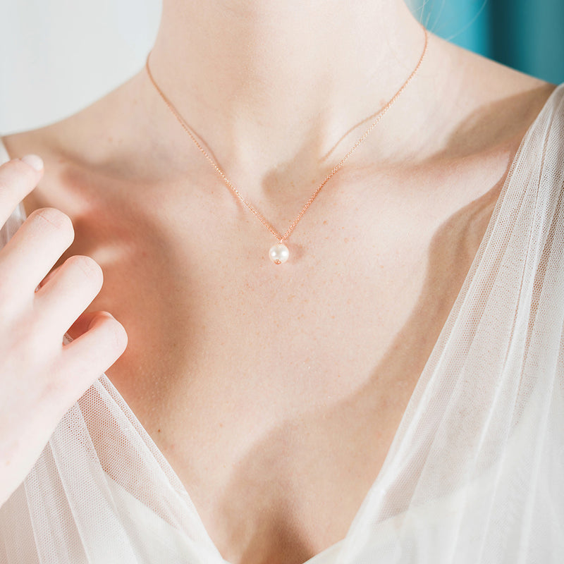 Ada rose gold pearl pendant necklace - Liberty in Love