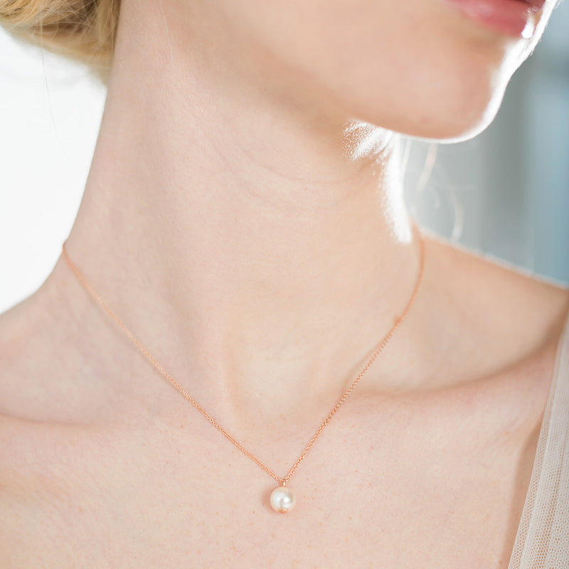Ada rose gold pearl pendant necklace - Liberty in Love