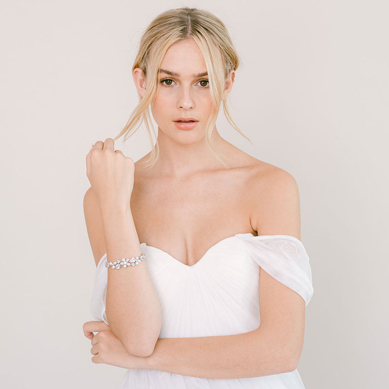 Adeline freshwater pearl floral and crystal bracelet - Liberty in Love
