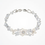 Adeline freshwater pearl floral and crystal bracelet - Liberty in Love