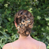 Adonia bronze floral crystal hair clip - Liberty in Love