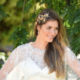Adonia bronze floral crystal hair clip - Liberty in Love