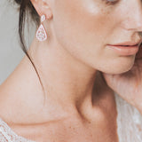 Alessandra floral teardrop CZ earrings (rose gold) - Liberty in Love