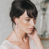Alessandra floral teardrop CZ earrings (rose gold) - Liberty in Love