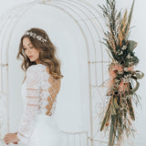 Alessia enamelled blossoms and leaves hair vine (gold) - Liberty in Love