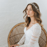 Alessia enamelled blossoms and leaves hair vine (gold) - Liberty in Love