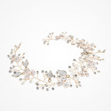 Alessia enamelled blossoms and leaves hair vine (gold) - Liberty in Love