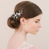 Alessia enamelled blossoms and leaves hair vine (silver) - Liberty in Love