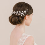 Alessia enamelled blossoms and leaves hair vine (silver) - Liberty in Love