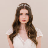 Alessia enamelled blossoms and leaves hair vine (silver) - Liberty in Love