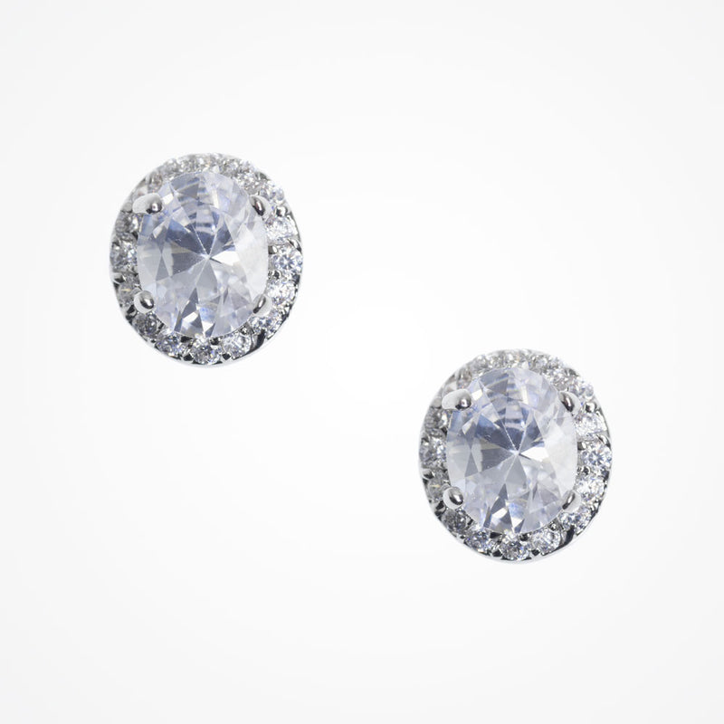 Alex oval crystal bridal stud earrings - Liberty in Love