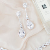 Alexandra bridal statement teardrop earrings - Liberty in Love