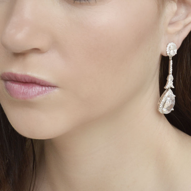 Alexandra bridal statement teardrop earrings - Liberty in Love