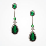 Alexandra bridal statement teardrop earrings (green crystal) - Liberty in Love