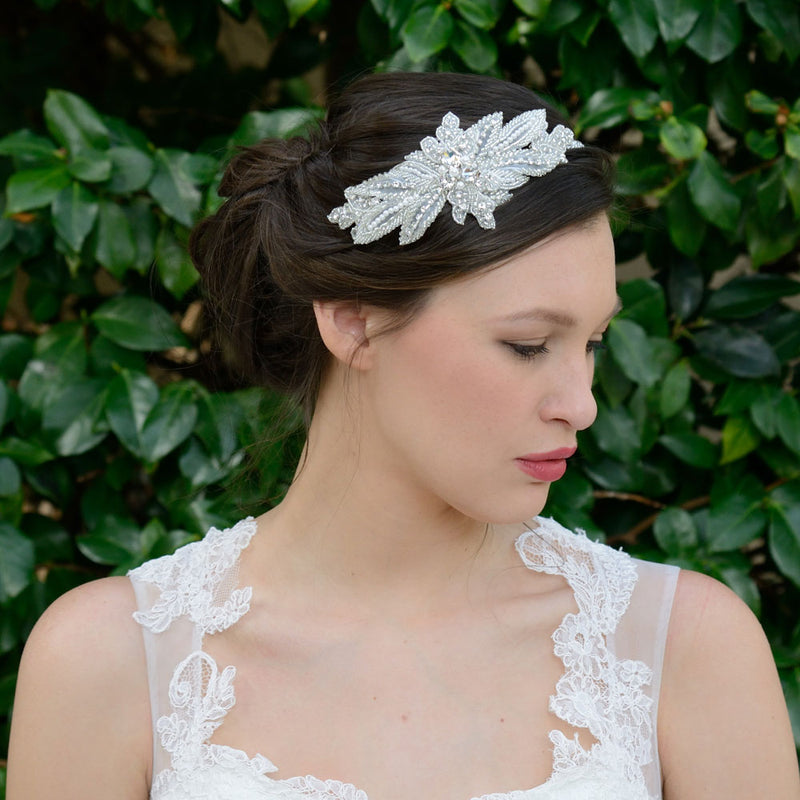 Alicia floral crystal embellished beaded headpiece - Liberty in Love