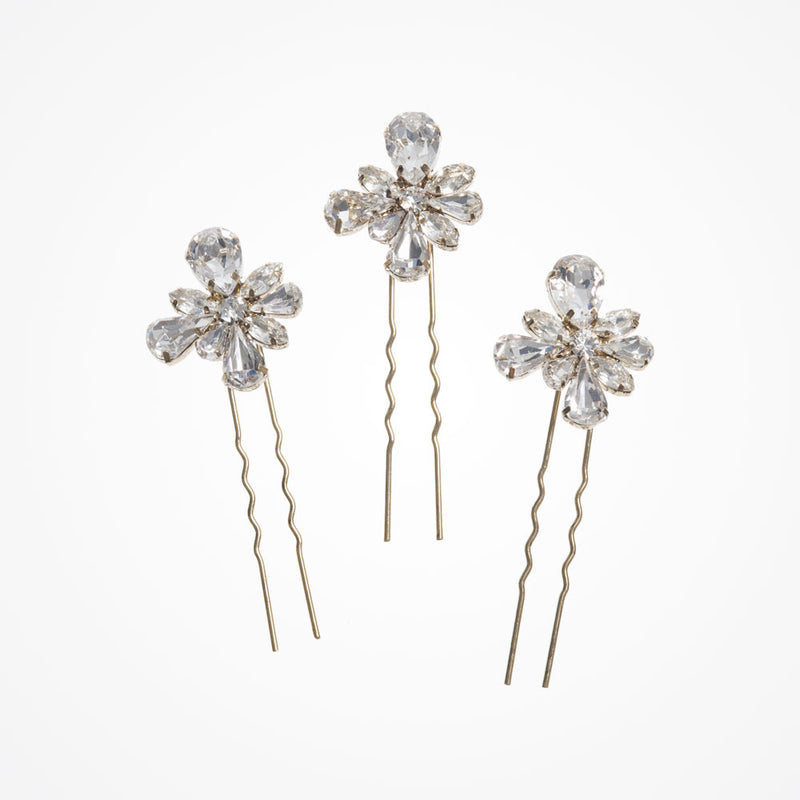 Aliya clustered crystal hair pins - Liberty in Love