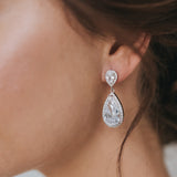Allegra CZ teardrop earrings (silver) - Liberty in Love
