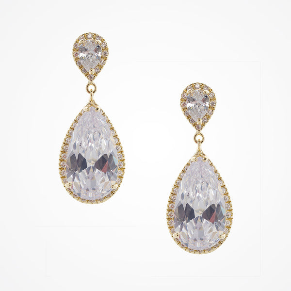 Bridal drop deals earrings gold