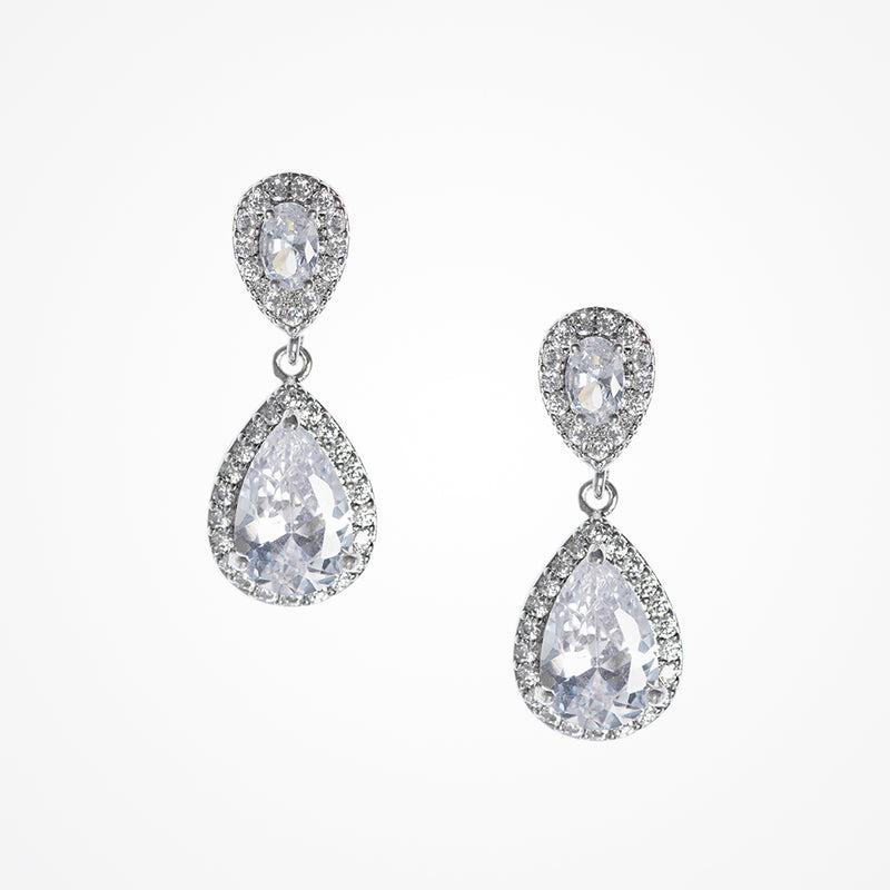 Alma CZ teardrop earrings (silver) - Liberty in Love