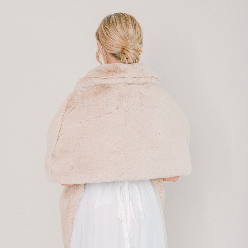 Almond faux fur collared cape - Liberty in Love