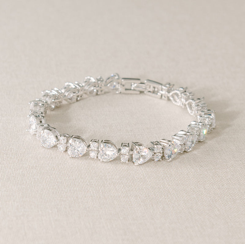 Amalfi crystal hearts floral bracelet - Liberty in Love