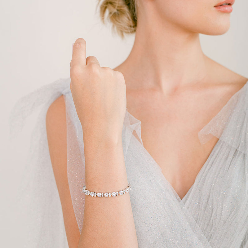 Amalfi crystal hearts floral bracelet - Liberty in Love