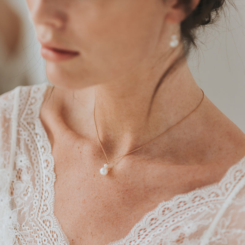 Angel rose gold pearl pendant necklace - Liberty in Love