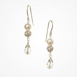 Angel trio crystal and pearl droplet earrings - Liberty in Love