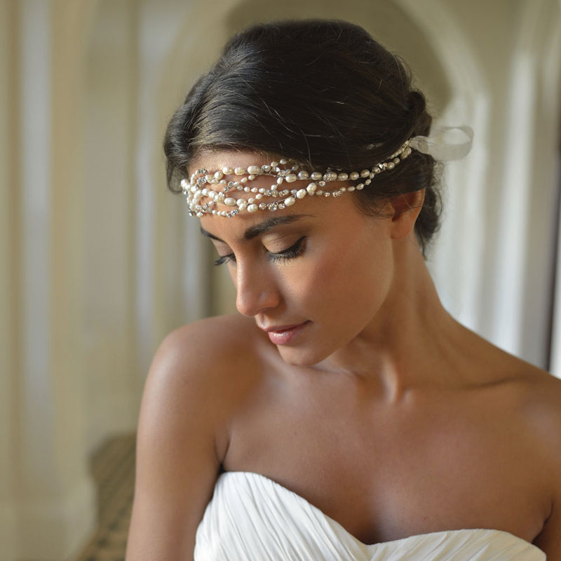 Annabelle pearl and crystal headpiece (or belt) - Liberty in Love