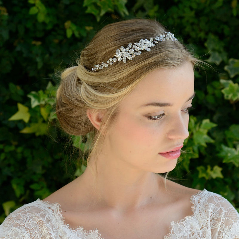 Annette crystal blossoms and leaves hair vine - Liberty in Love