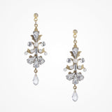 Antique-inspired crystal and pearl gold drop earrings - Liberty in Love