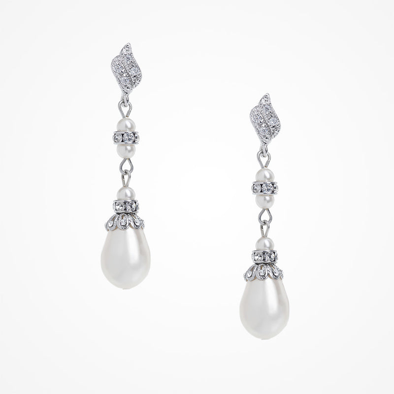 Thea antique inspired long pearl drop earrings - Liberty in Love