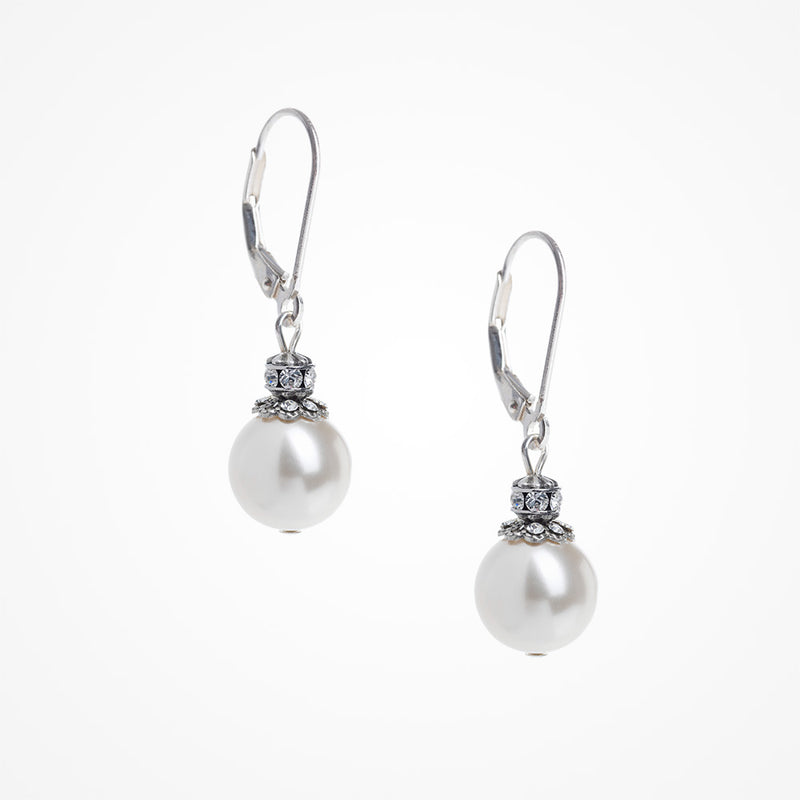 Tilda antique silver pearl drop earrings - Liberty in Love