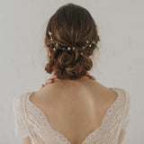 Aphrodite crystal and pearl gold hair vine - Liberty in Love
