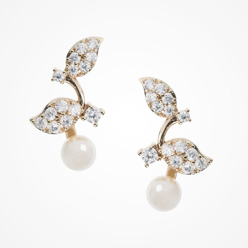 Aphrodite gold pearl and crystal earrings - Liberty in Love