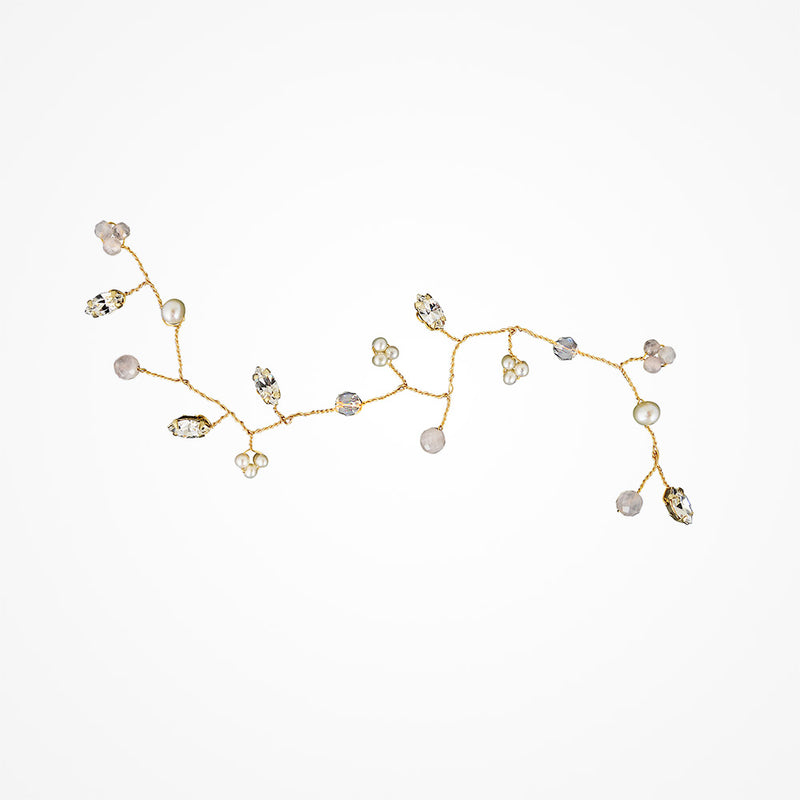 Aphrodite crystal and pearl gold hair vine - Liberty in Love