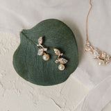 Aphrodite rose gold pearl and crystal earrings - Liberty in Love