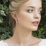 Aphrodite rose gold pearl and crystal earrings - Liberty in Love