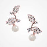 Aphrodite rose gold pearl and crystal earrings - Liberty in Love