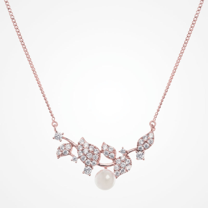 Aphrodite rose gold pearl and crystal necklace - Liberty in Love