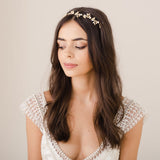 Ariel crystal embellished floral gold headpiece - Liberty in Love