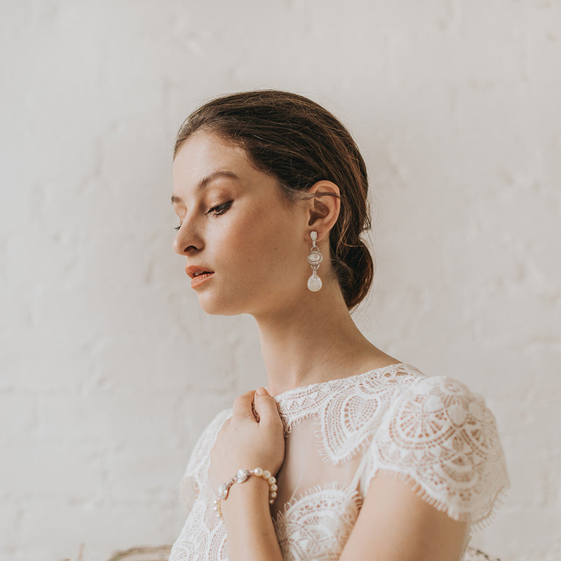 Art deco mother of pearl earrings - Liberty in Love