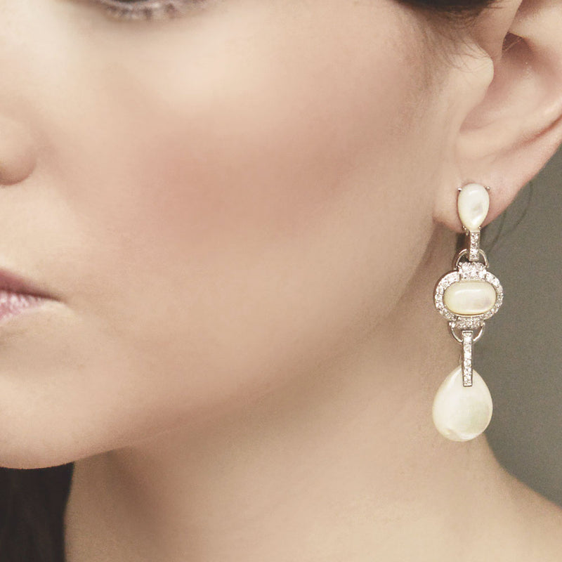 Art deco mother of pearl earrings - Liberty in Love