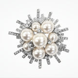 Art deco inspired swarovski crystal and pearl brooch - Liberty in Love