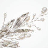 Aster pearl embellished enamelled leaves hair clip - Liberty in Love