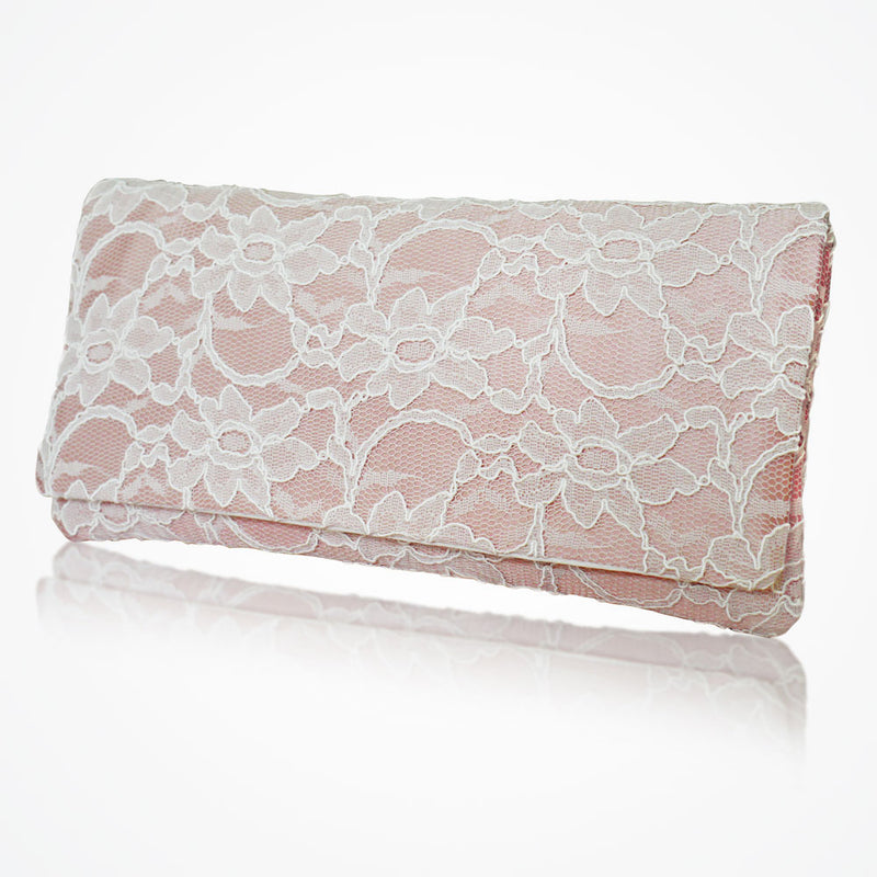 Astrid blush and ivory lace clutch - Liberty in Love