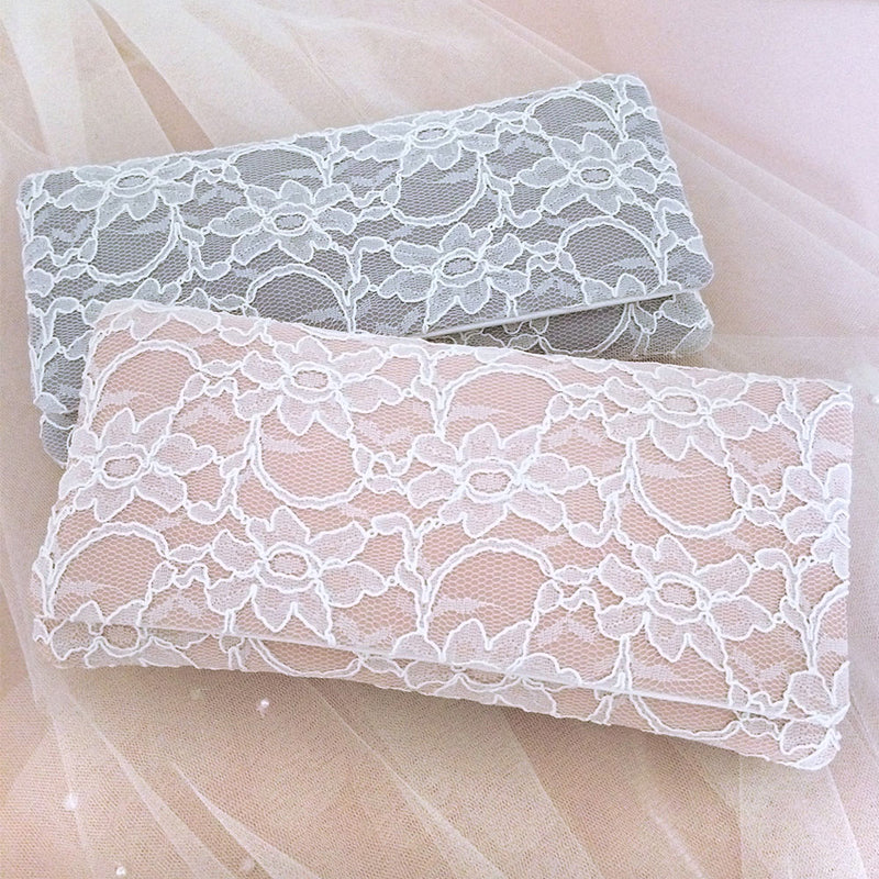 Astrid grey and ivory lace clutch - Liberty in Love