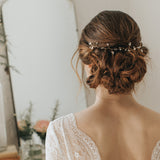 Athena crystal and pearl gold hair vine - Liberty in Love